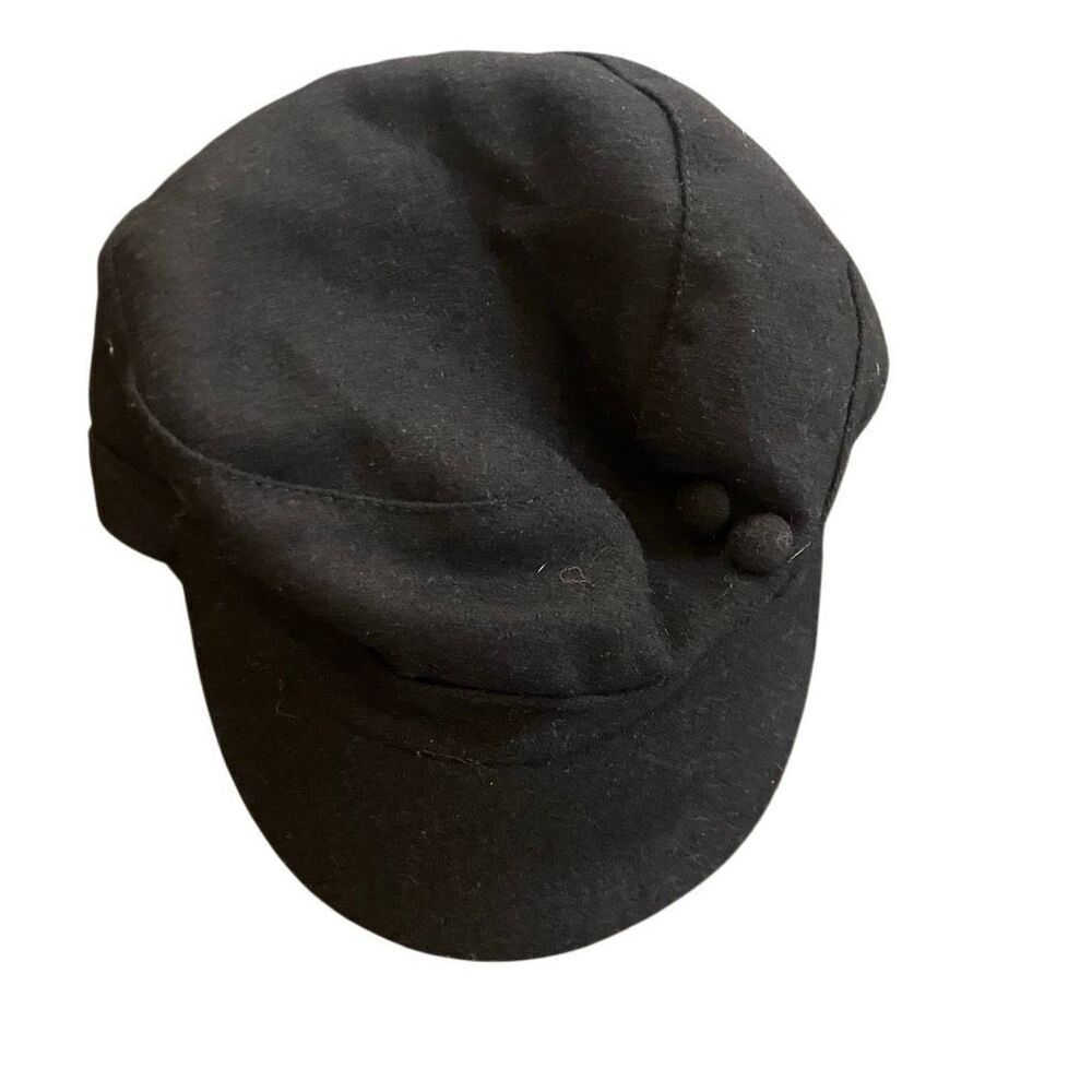 Beret hat wool blend black